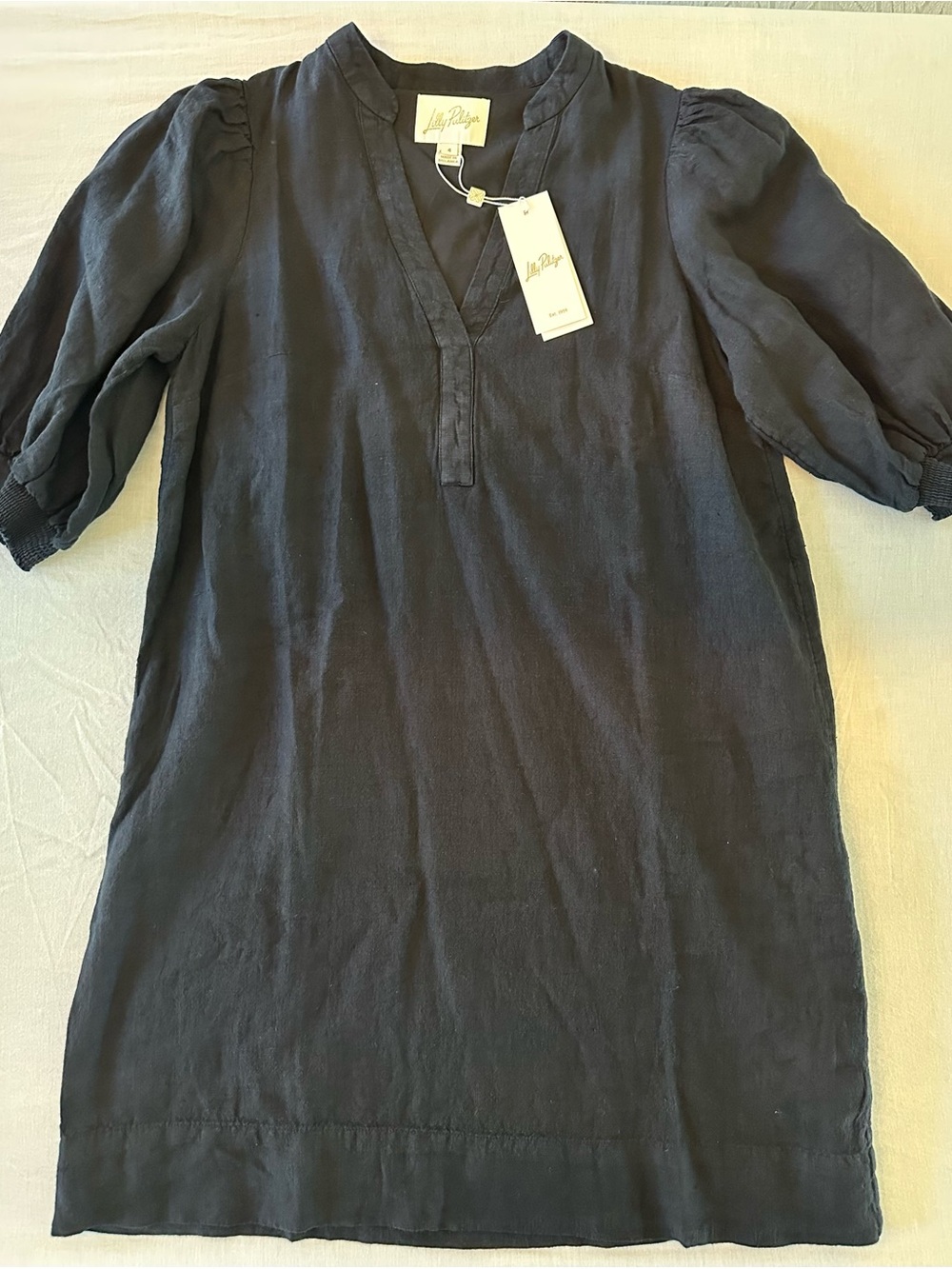 Lilly Pulitzer Mialeigh Black Linen Dress